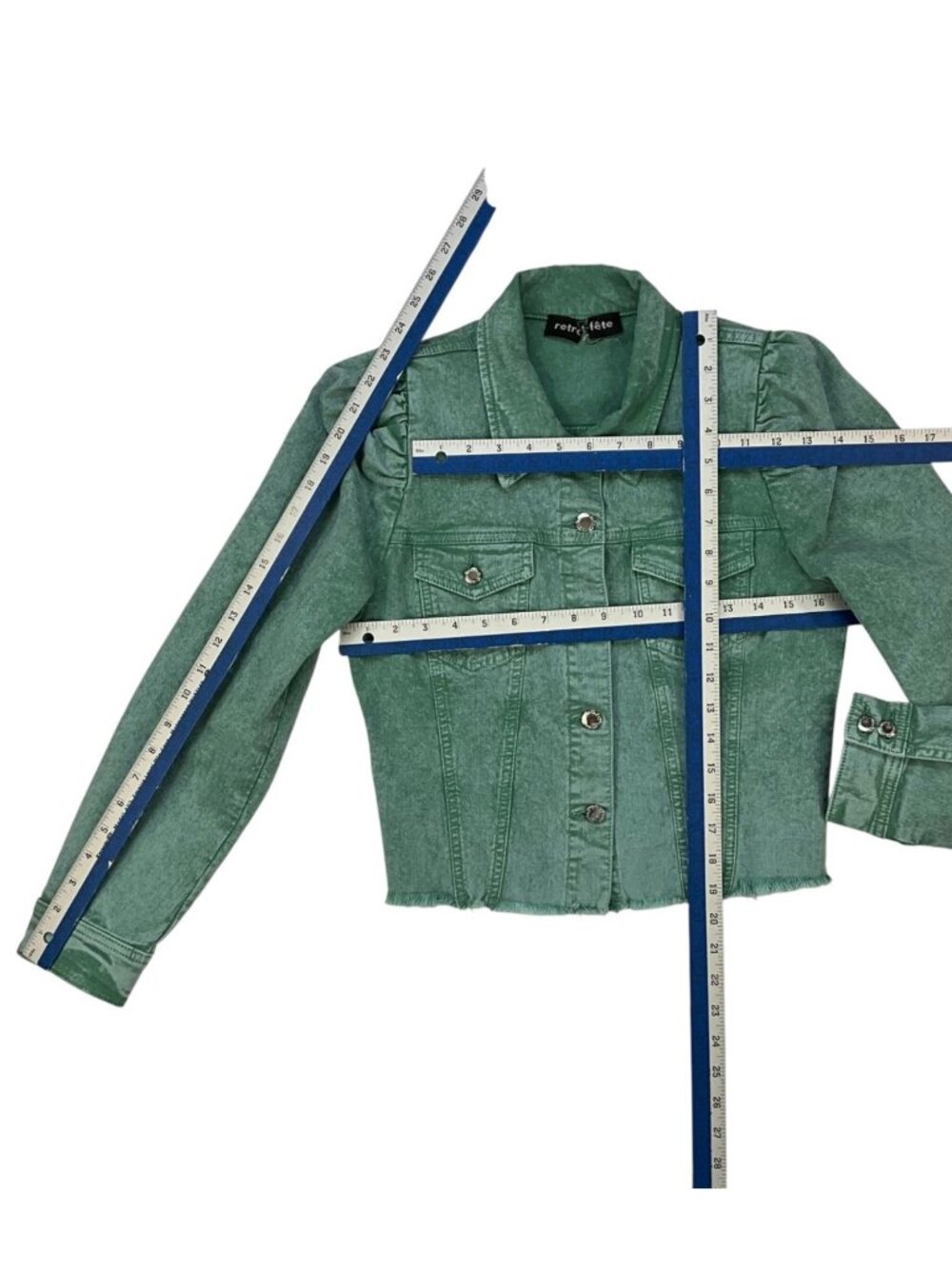 Retrofete Rissa Denim Jacket M Mojito Cropped - Picture 9 of 16